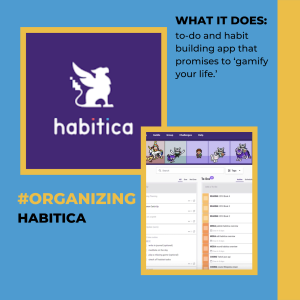 The interface of the Habitica app. 